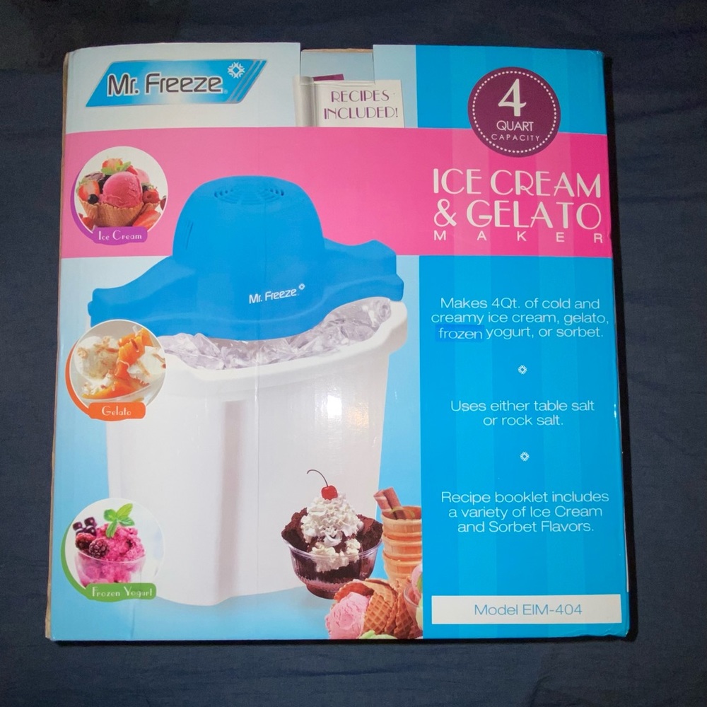 Never opened Brand New 4Qt. ice cream maker Mister Freeze